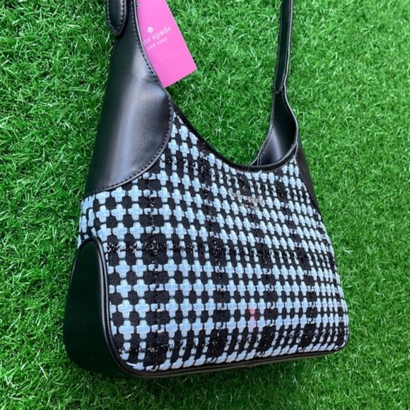 Kate Spade Crossbody Tweed Fabric Blue Multi - Picture 7 of 16